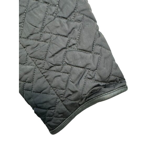 Cole Haan Womens Quilted Jacket Thermore Insulated Lamb Skin Trim Size S Black - Picture 9 of 13